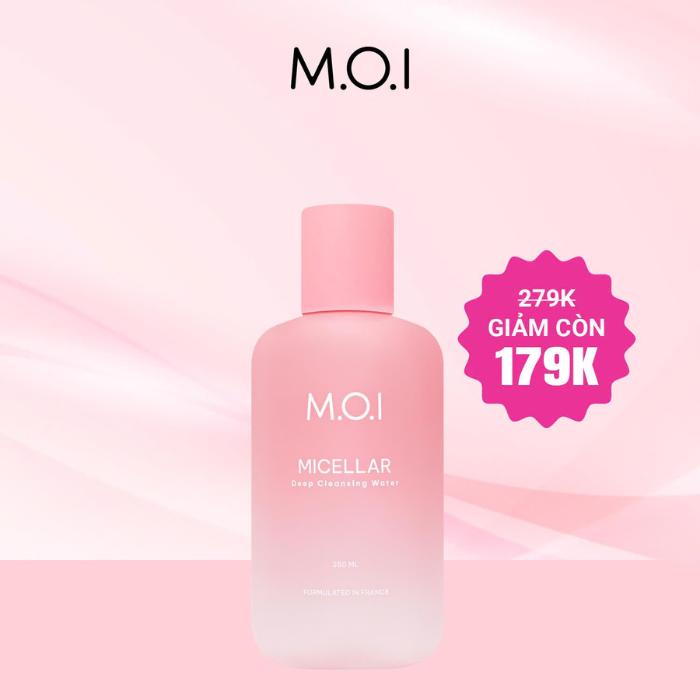   GIẢM GIÁ SỐC  Nước tẩy trang sạch sâu dịu nhẹ M.O.I Micellar 250ml 