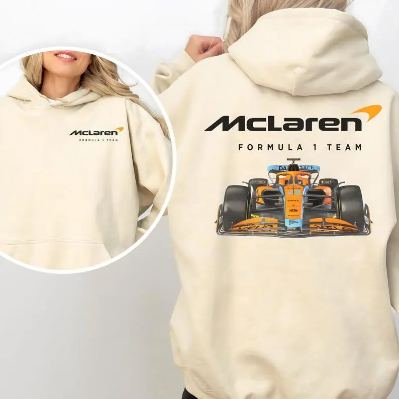 McLaren 2025 Formula 1 Unisex Hoodie, Lando Norris & Oscar Piastri Fan Merch, McLaren F1 Team Sweatshirt, Racing-Inspired Apparel, Perfect Gift for Motorsport Enthusiasts Comfort Fabric