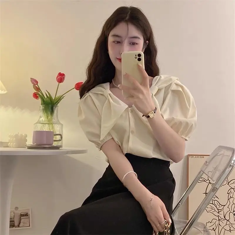 Áo sơ mi bigsize 60kg - 95kg kiểu nơ cổ dây lưng phù hợp mặc đi chơi du lịch 4