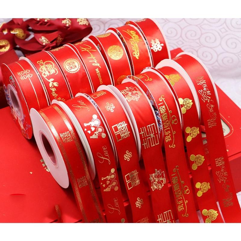 Ruy Băng Song Hỷ,  Ruy Băng Cưới, Ruy Băng Lụa Đỏ Trang Trí Đám Cưới 3