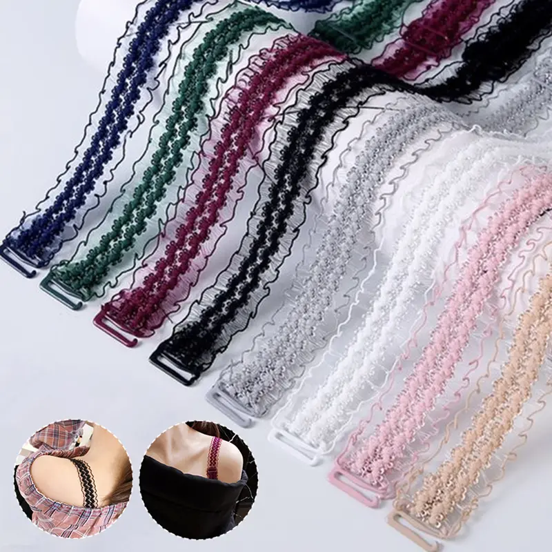 Dây Đeo Vai Áo Ngực Ren Váy, 1 Cặp, Dây Đeo Đồ Lót Hoa Có Thể Điều Chỉnh Dành Cho Nữ, Khóa Đàn Hồi Và Chống Trượt, Thắt Lưng Đồ Lót