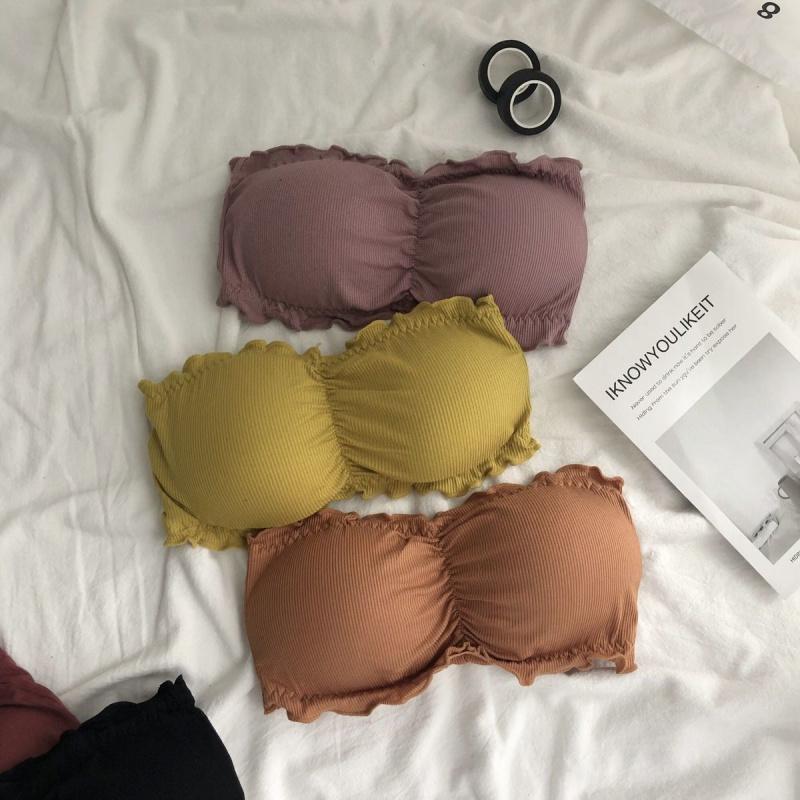 Product Introduction of Beauty Back Invisible Bra Female Strapless Bra Student Style Korean Style Anti-Exposure Tube Top without Steel Ring 2