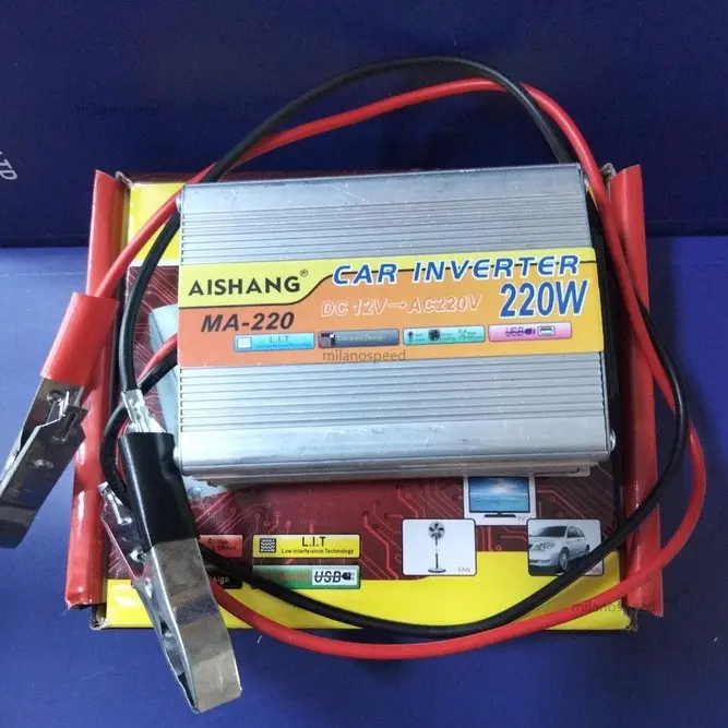 Power Inverter 220 Watt 12 Volt / Inverter 220W DC 12V to AC 220V Hitam Merah 8