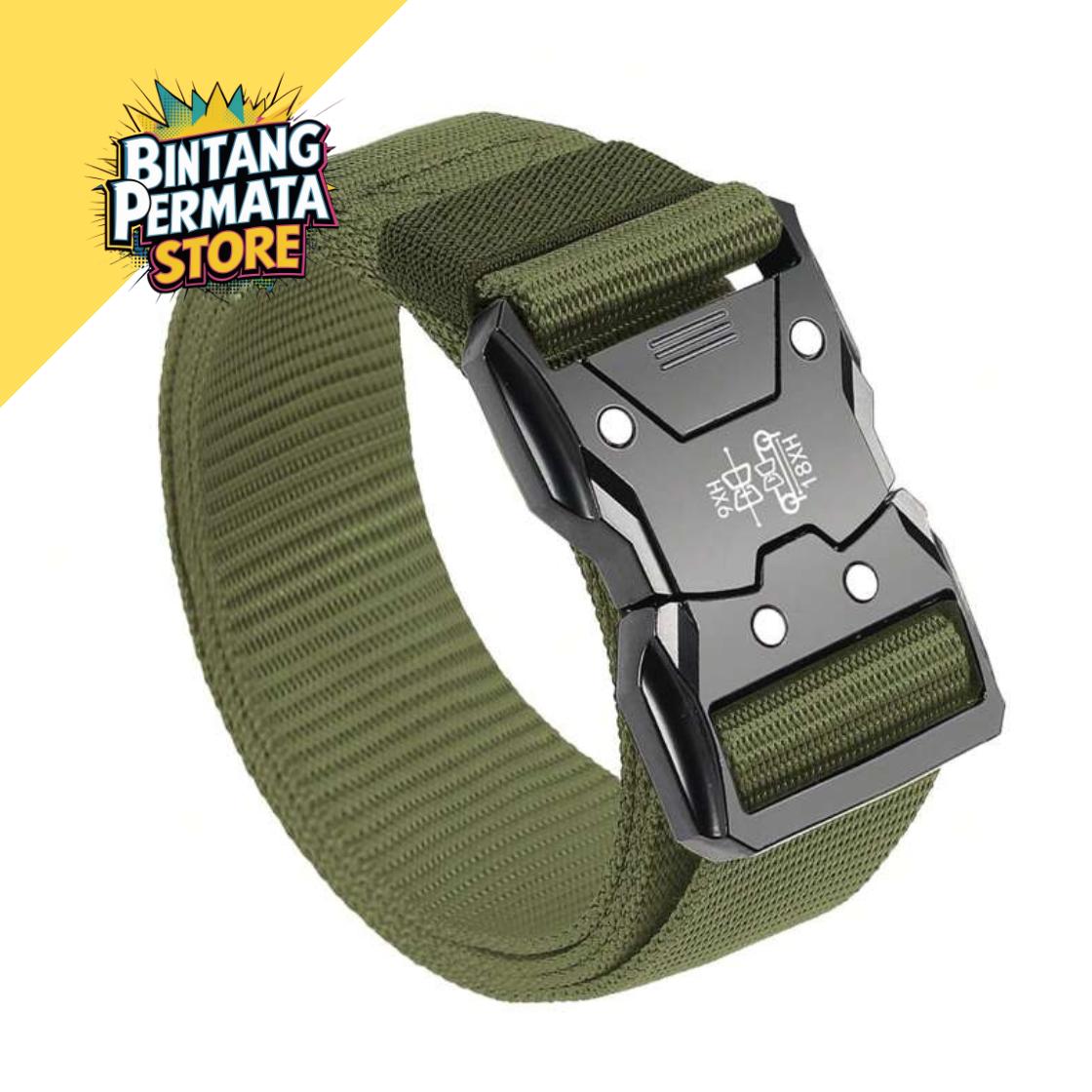 Sabuk Pria - Ikat Pinggang Tactical Nylon Kanvas Kepala fiber (BPS-SBK011)