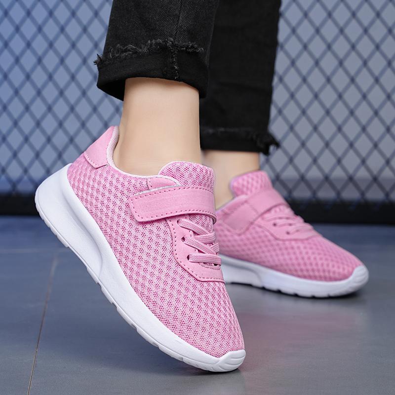 Product Introduction of Sport Kids Girl Shoes Breathable School Children Casual Shoes Soft Sole Pink Non-slip Children Running Sneaker 22