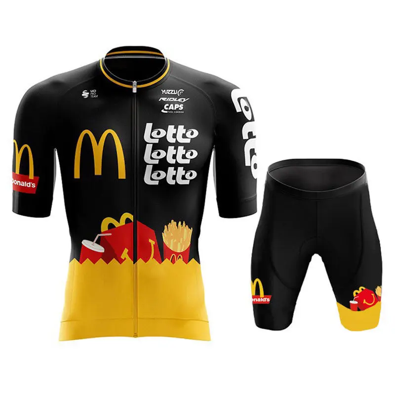 Bộ Đồ Đạp Xe, Lotto, ngắn Tay, Thiết Kế McDonald 's, Đường Trường, Thoáng Khí, Hệ Thống Liên Kết, Thích Hợp Cho Mùa Hè, Áo Thi Đấu Xe Đạp, Dành Cho Nam Và Nữ, Hàng Mới Về