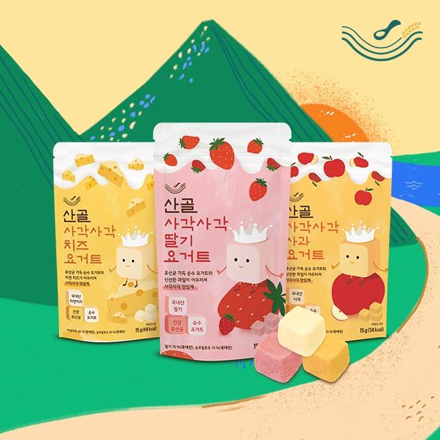 Sữa chua khô - hoa quả sấy lạnh Ecomom Hàn Quốc 15g cho bé ăn dặm từ 10M+