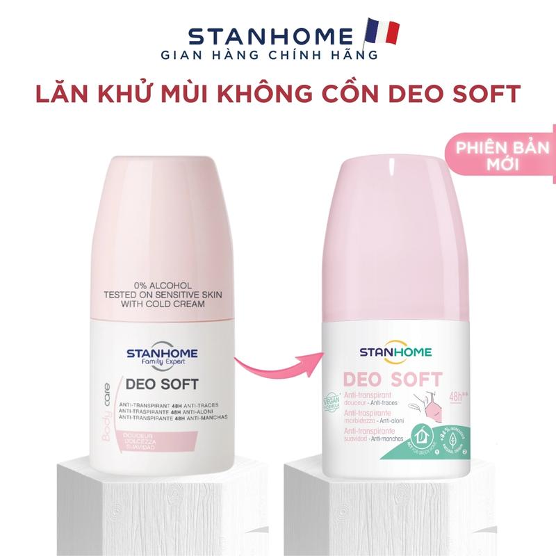 Lăn Khử Mùi ngăn tiết mồ hôi cho trẻ em và cho da nhạy cảm hương trung tính Stanhome Deo Soft 50ml