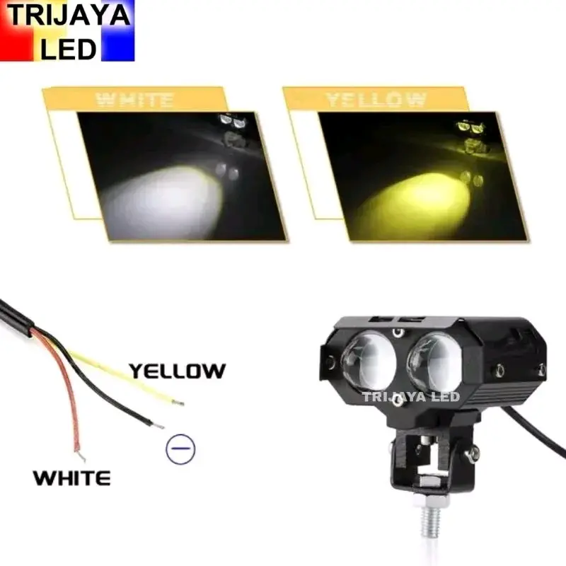 Lampu Tembak Sorot Laser Gun 24 Volt SQL 2 3 Mata LED SQL2 SQL3 Truk Bus Canter Putih Kuning 2 Warna OWL D2 Hi Lo CSP Cutoff Motor Mobil High Low Lasergun Offroad Bar Cree Jauh Dekat Dim Truck Bis Fuso Ragasa Traktor Tronton Foglamp Mini Driving Worklight 2