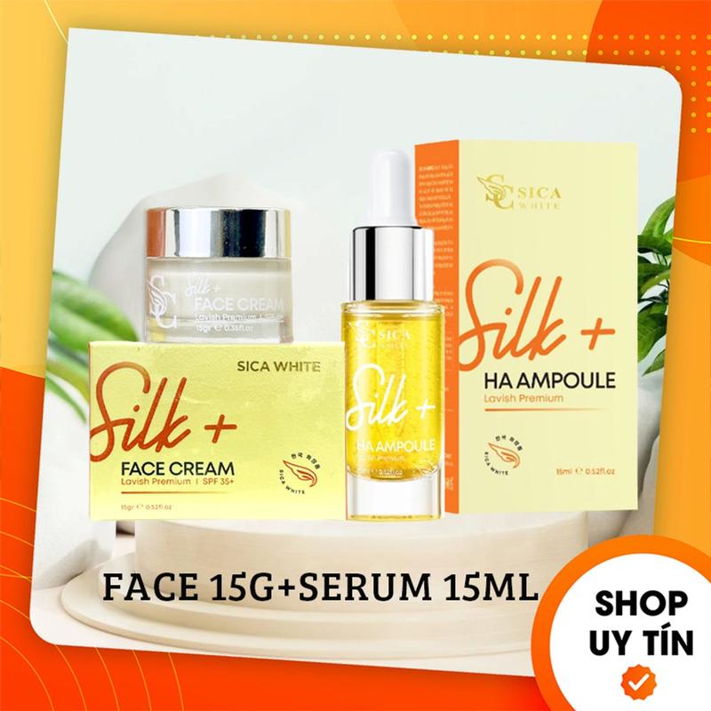[Chính Hãng] Combo Kem Face Lụa SICA WHITE 15g + Serum HA Ampoule SICA WHITE 15ml