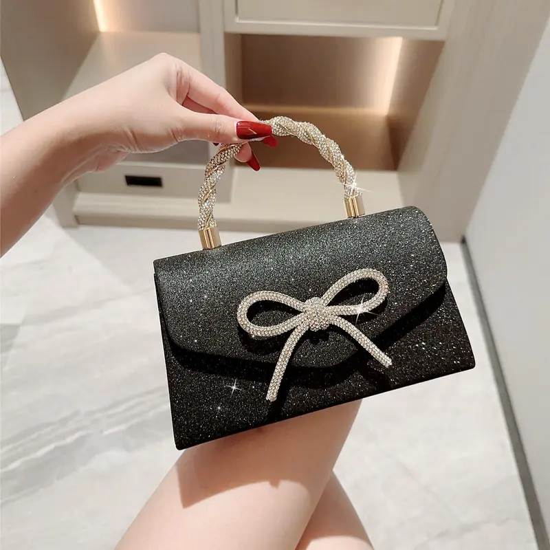 Túi xác nữ đi tiệc cưới,đi chơi sang chảnh,đính kim tuyến sáng lấp lánh,đeo chéo,đeo vai có quai xách 88store A-17 2