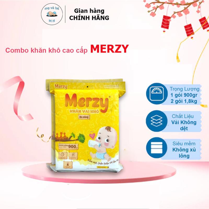 Khăn Khô Đa năng Merzy Cao Cấp gói 900 gram Voi Khăn Tắm