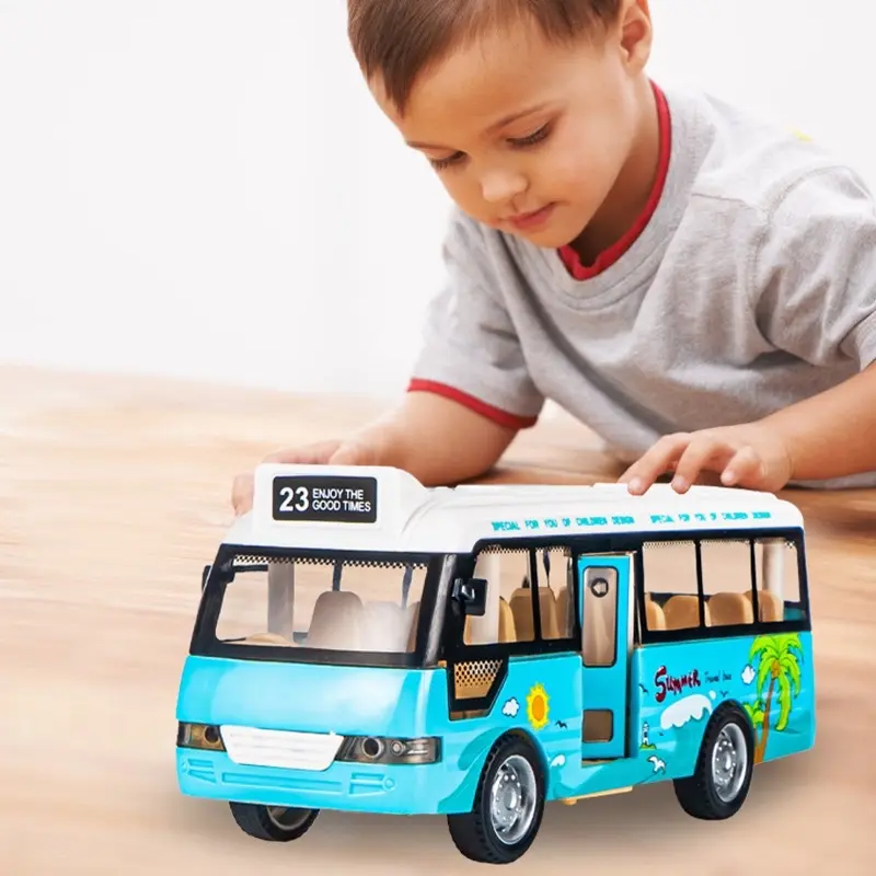 Xe buýt đồ chơi cho bé mở được cửa, có đèn, có âm thanh