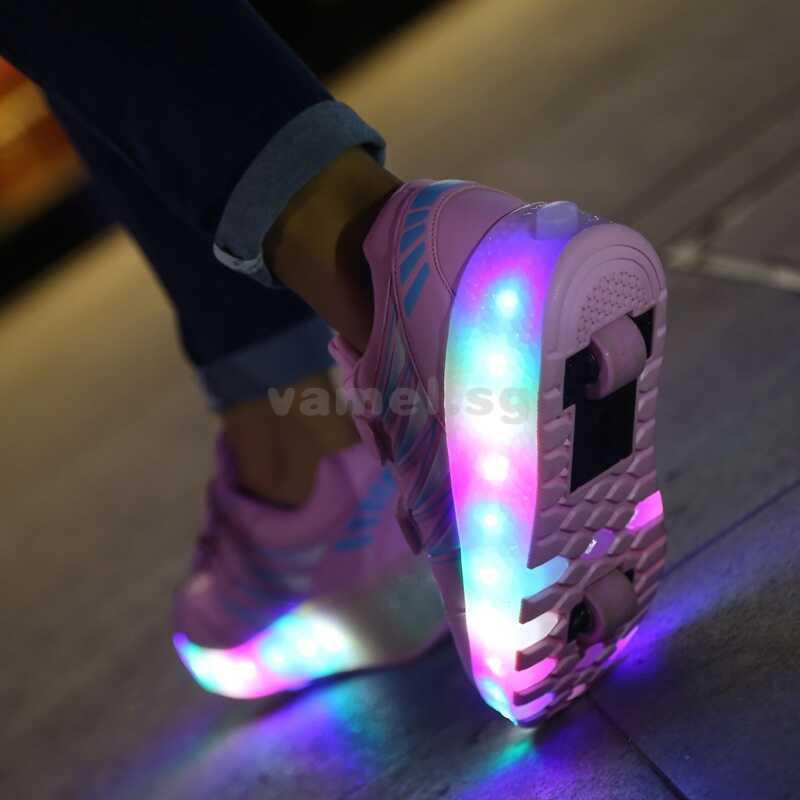 Product Introduction of Size 27 43 Kids Led Light Shoes Children Roller Skates Boy And Girls Sneakers 8