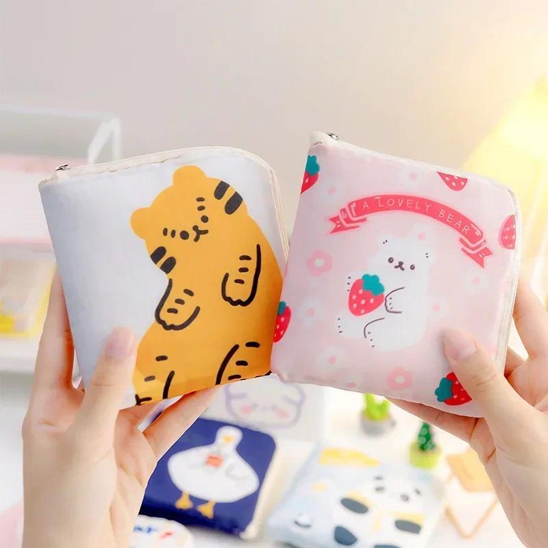 Túi Đựng Băng Vệ Sinh, Thiết Kế Hoạt Hình Kawaii Dễ Thương, Túi Đựng Mỹ Phẩm, Túi Đựng Tiền Xu Mini, Túi Đựng Tai Nghe Và Cáp Dữ Liệu, Túi Đựng Thẻ Tín Dụng ID 3