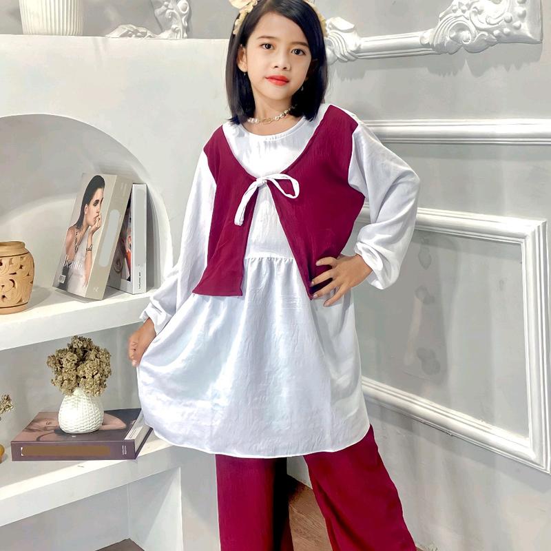 Setelan anak cringkel rompi Celana Fashion 5