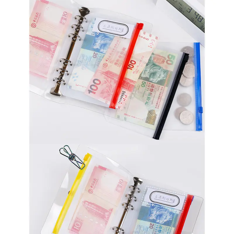 ziplock binder/Kantong Serbaguna Pouch Zipper Ziplock Warna Binder 6 Ring A6/A5-coco market 7
