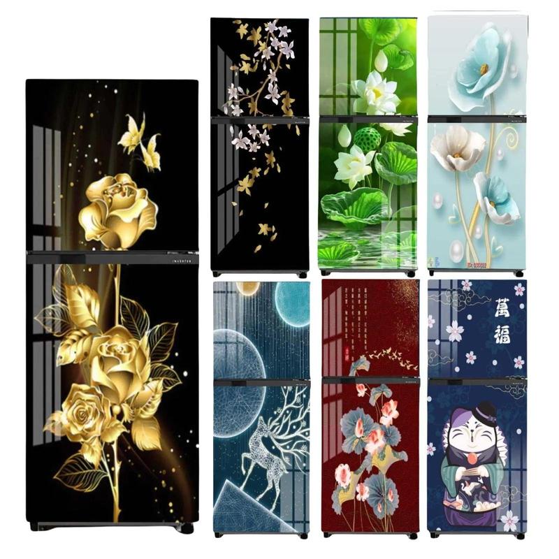 Miếng dán tủ lạnh máy giặt chất liệu decal chống thấm gồm 4 kích thước chọn lựa mẫu in hình rõ nét độ bám dính keo cao Decor Phòng miếng dán