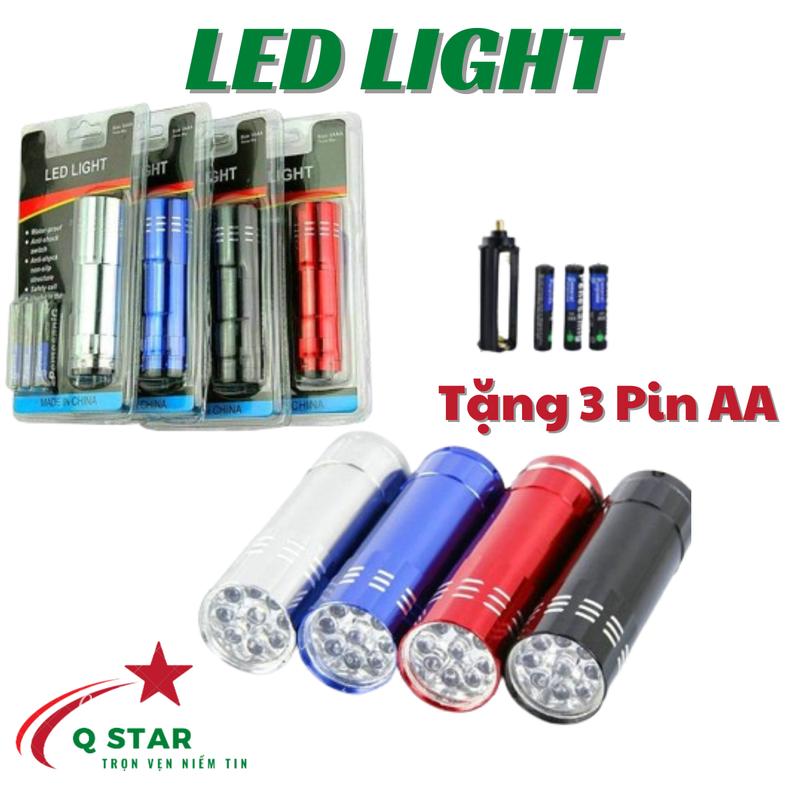 Product Introduction of Led Light Đèn Pin Mini 9 Bóng Led Thiết Kế Kim Loại Sử Dụng Pin AA Có Đi Kèm 3 Pin 11
