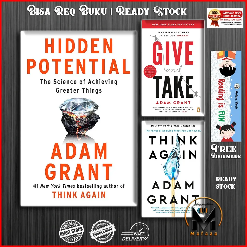 Hidden Potential | Give and Take | Think Again By Adam Grant (English/Indonesia)