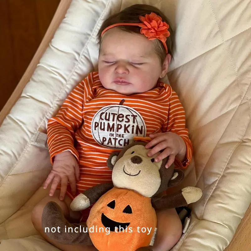 Realistic Reborn Sleeping Doll, 1 Box Cute Soft Silicone Newborn Doll, 20 Inch Alive Soft Cute Play House Toy, Handmade Gift for Child 6