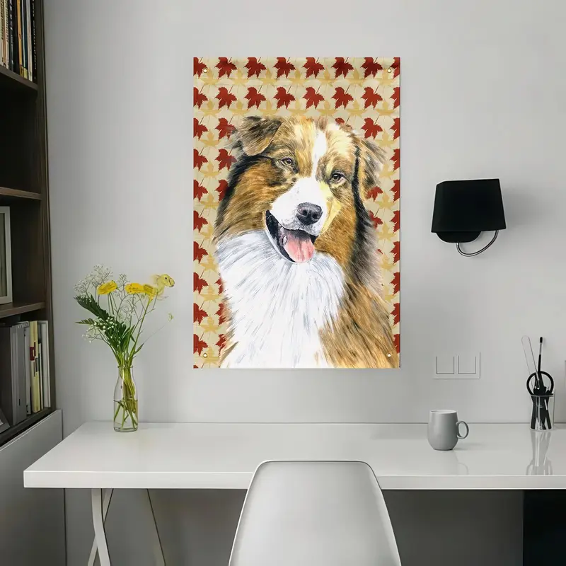 Australian Shepherd Dog Portrait Flag, 1 Count Canvas Household Decoration, Outdoor Flag for Dog Lovers, Seasonal Home Decor 4