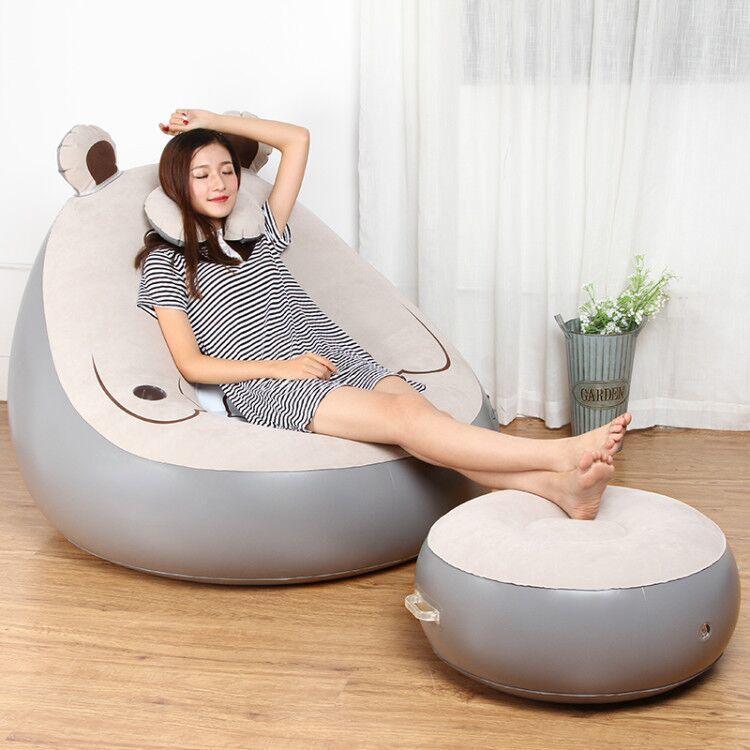 Product Introduction of Lazy Sofa Bear Inflatable Sofa Bedroom and Household Lazy Air Sofa Folding Balcony Small Sofa Sofa Bed 17