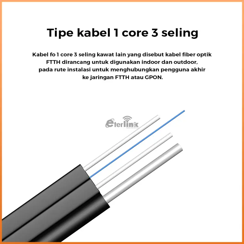 Kabel Fiber Optic Dropcore 1000M 1 core 3 seling BK fiber optik fiber  optic 2