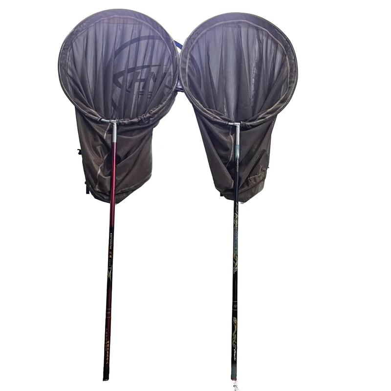 Bộ vợt Bắt Cá săn hàng Hoàng Vương dài 1m2 mặt vợt gấp gọn được Đi Câu Cá Fishing Inox