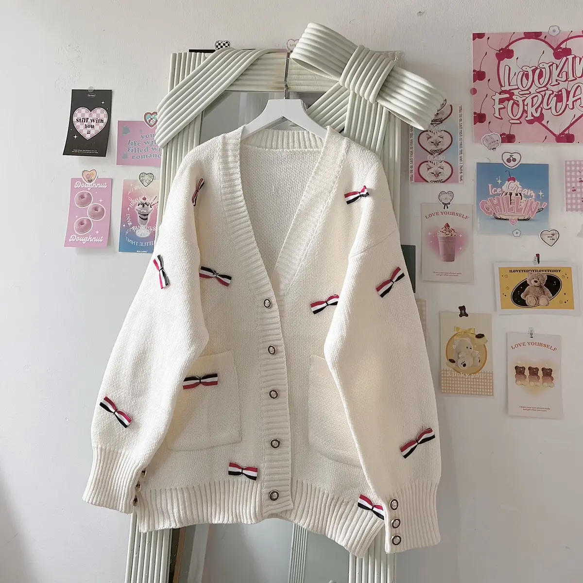 Áo cardigan nơ Giáng sinh