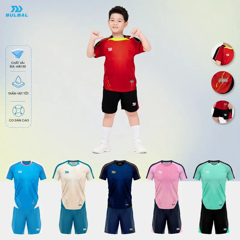 Bộ Quần Áo Bóng Đá Trẻ Em Bulbal Astro, Chất Vải Bul-Air 150 Cao Cấp, Mềm Mại, Co Giãn 4 Chiều Thoáng Mát, Thiết Kế Ấn T 1