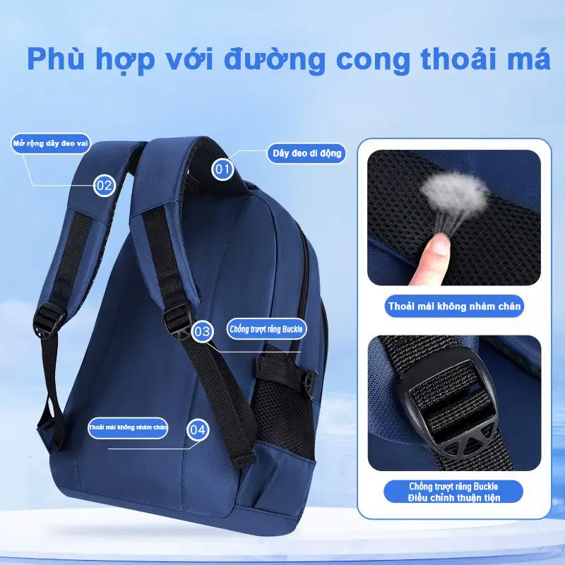Túi đôi cho học sinh tiểu học Túi xách công suất lớn cho nam và nữ Hàn Quốc ba lô Học viện Phong cách thời trang bảo vệ sườn núi 1