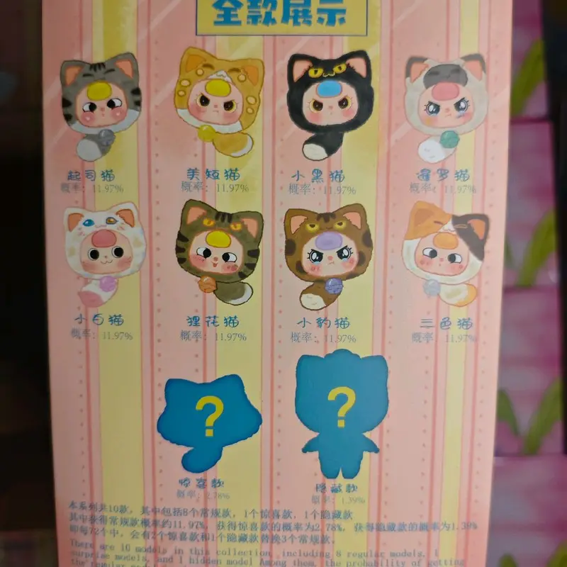 [Chính hãng] Baby Three Lucky Cat Zipper Bag Series Mèo thần tài 3