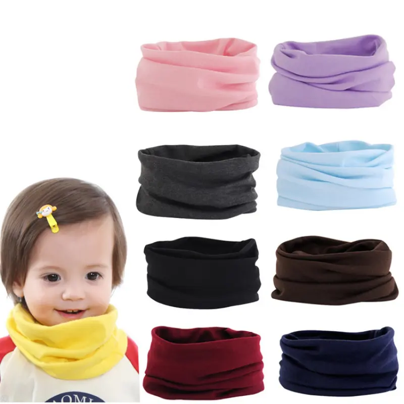 Children'S Pullover Scarf Keep Warm Pure Color Scarf Men'S And Women'S Keep Baby Warm Children'S Scarf