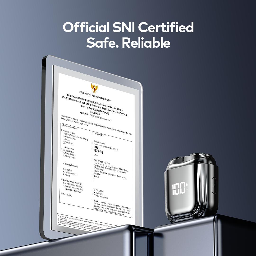 itel Classic Mini Shaver | Cukur Elektrik Mini Portable dengan Layar LED Pintar | Pisau Stainless Steel & Penutup Higienis | Desain Logam Premium | Tahan Air IPX7 | Cukuran Halus & Nyaman