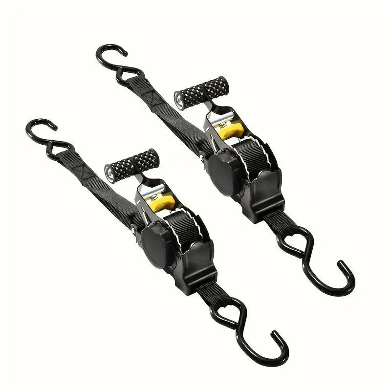 Heavy-duty Black Polyester Ratchet Strap, Rust & Wear Resistant Ratchet Strap, No Assembly Required Ratchet Strap for Car, Truck, Trailer, Boat