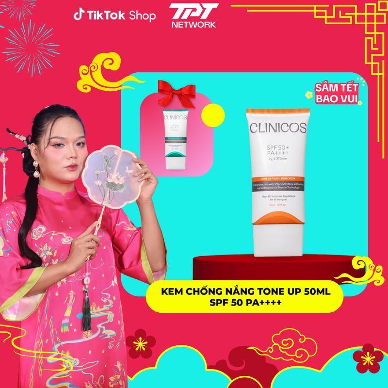 [Phạm Thoại Deal Độc Quyền] KEM CHỐNG NẮNG DÀNH CHO DA NHẠY CẢM CLINICOS SENSITIVE TRUTH SUNSCREEN SPF 50 PA++++ 50ML ( TẶNG 1 TUÝP FULLSIZE 50ML )