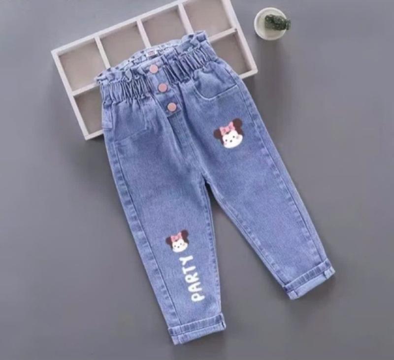 Quần jean quần bò co giãn mềm bé gái cạp cao (14-26kg) 1