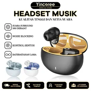 Yincoree TWS J16C Bluetooth Headphone 6.0 AirPods nirkabel ear plug stereo bass latensi rendah HIFI tahan air olahraga stereo headphone HD musik panggilan permainan headphone olahraga, untuk iOS / Android