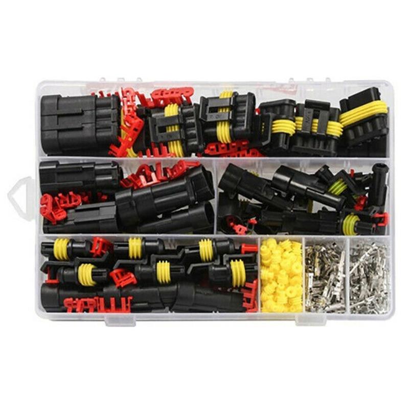 352Pcs 12V Waterproof Electrical Wire Connector Terminal Kit 1/2/3/4 Pin 5