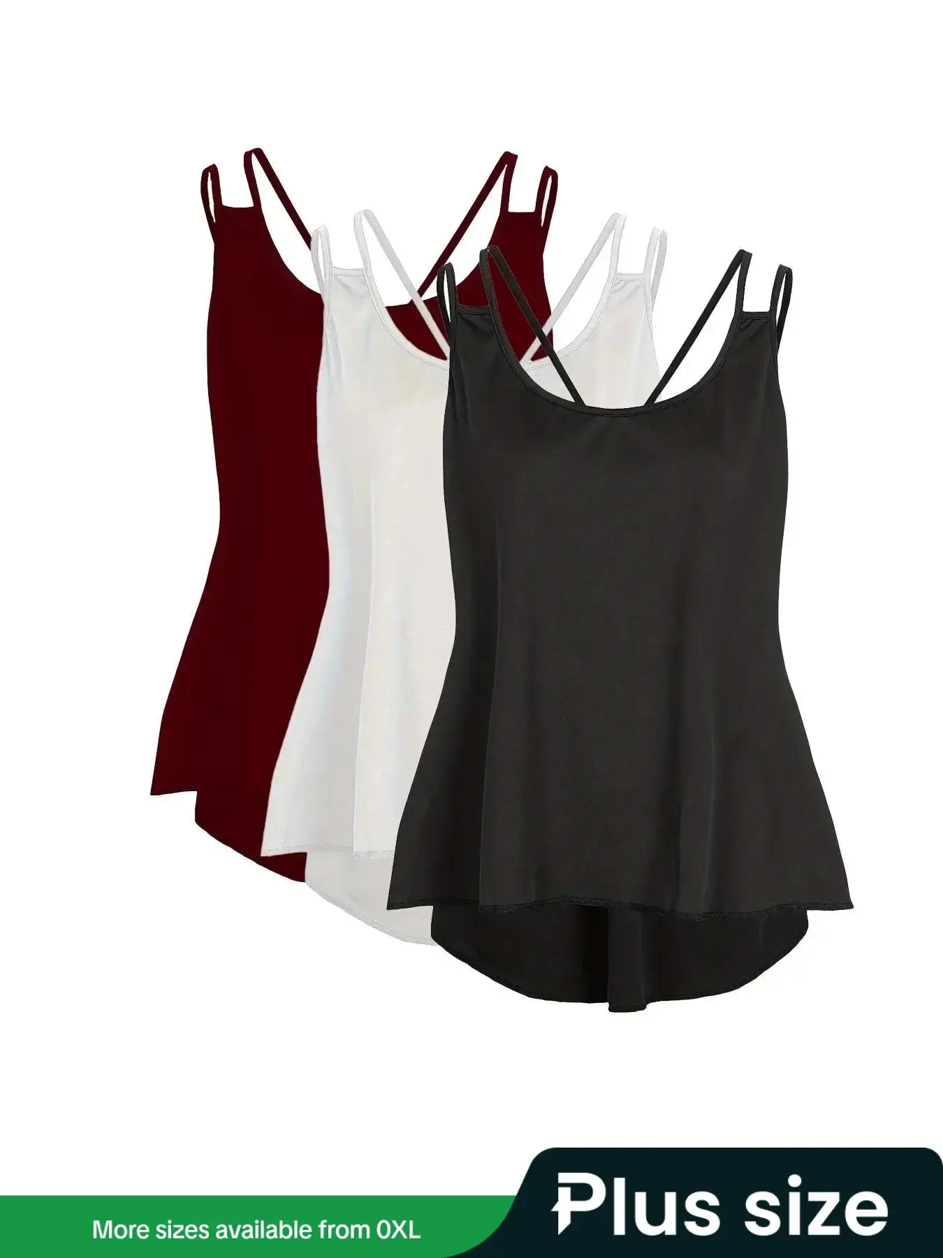 【 Plus Size】 Solid Color Cami Top, Casual Top for Women, Women's Clothing for Summer