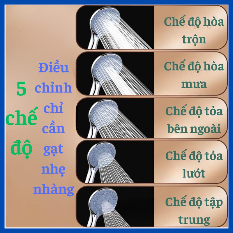 Product Introduction of Bát sen tắm, bát sen chỉnh đa năng, bát sen tắm đứng mặt to 5 chế độ 0