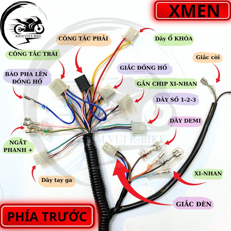 Dây điện tổng xe điện 133, xmen, loại tốt, Phụ Kiện Phụ Tùng