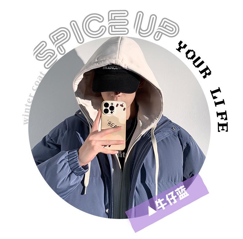 Product Introduction of 2025 Autumn and Winter New Couple's Cotton-Padded Coat Men's False Two Pieces Casual Jacket Loose Detachable Hooded plus Size Women's Bread Coat 19