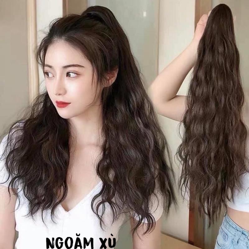Tóc giả ngoặm N42 xoăn xù sóng nước kẹp ngoặm chất liệu tóc tơ mềm mượt
