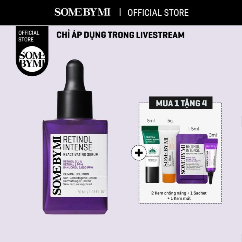 [Exclusive deal 10-11.8][Qùa tặng 2 sachet kem chống nắng 5ml+1 sachet retinol 1.5g+1 sachet kem mắt 3ml]  Some By Mi Tinh chất Retinol Intense Reactivating Serum 30ml