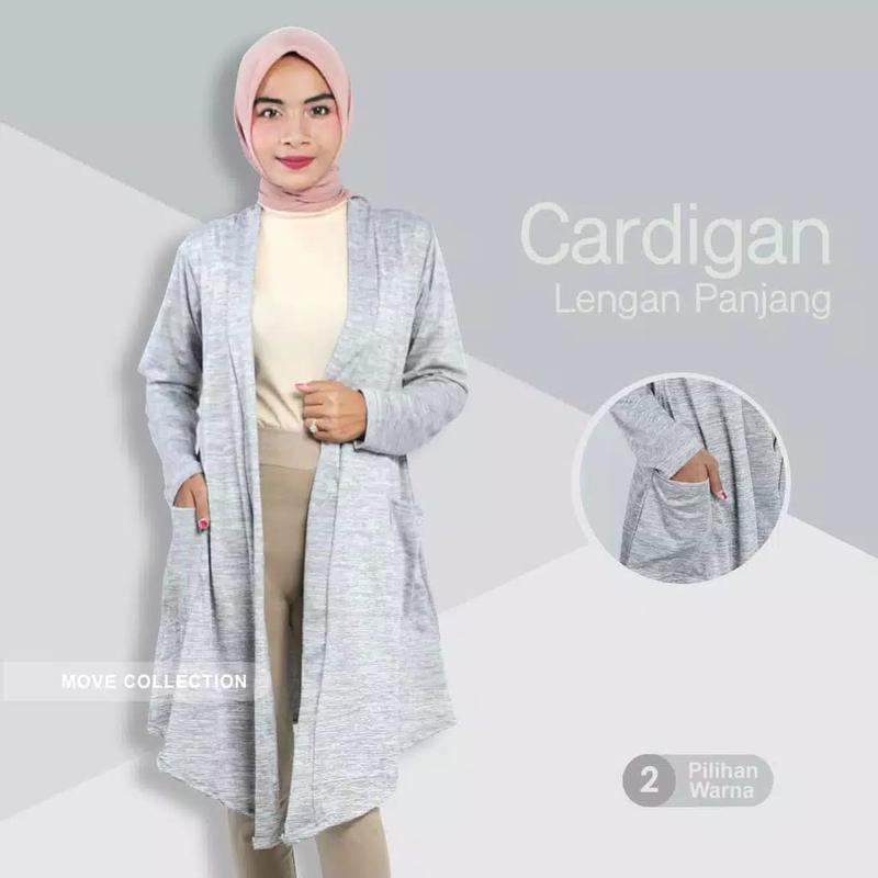 Cardigan Basic Polos Spandek Wanita Hitam 1