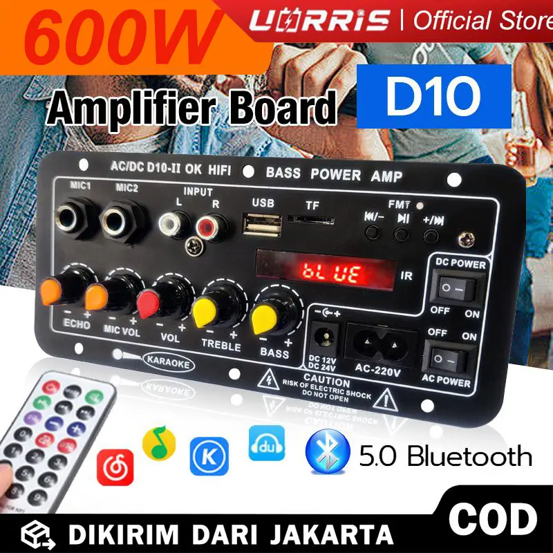 Amplifier Board Audio Bluetooth USB Radio TF DIY Subwoofer D10 D30 Ditingkatkan Dengan Papan Penguat Bluetooth Display (standar Eropa) Bass Logam