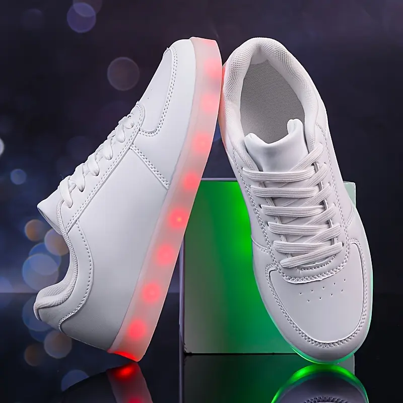 [Rechargeable LED Light Shoes] USB Rechargeable 450mAh LED Light-Up Skateboarding Shoes - Breathable Fabric Inner, Durable TPR Sole, All-Season Casual Sports Footwear 6