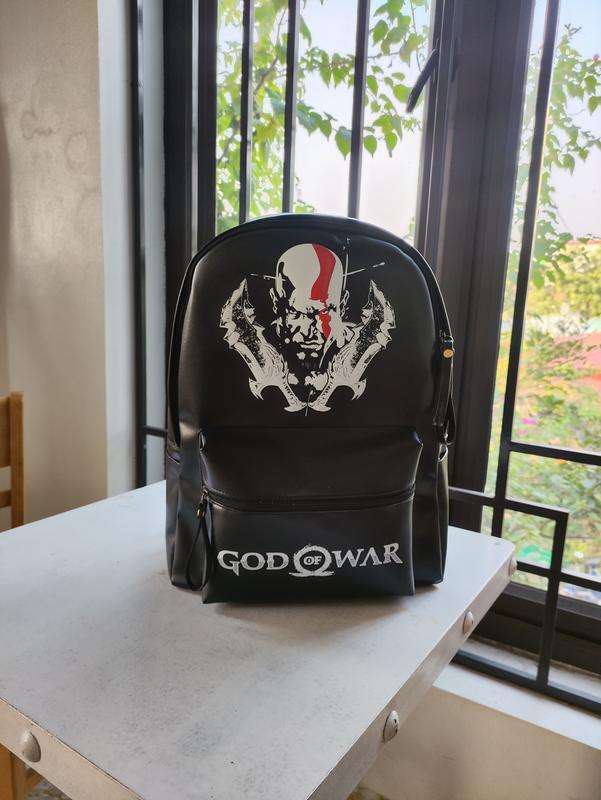Balo đi học in Kratos quai to cho nam nữ Size 42 vừa sách vở A4 laptop Bag Da 2